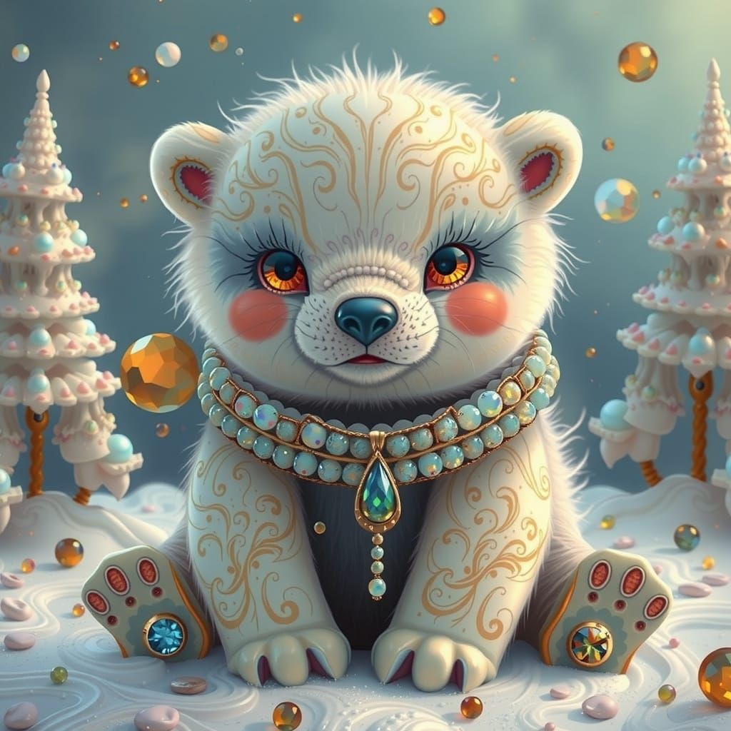 Intricate Gemstone Bead Arrangement in Vibrant Colors