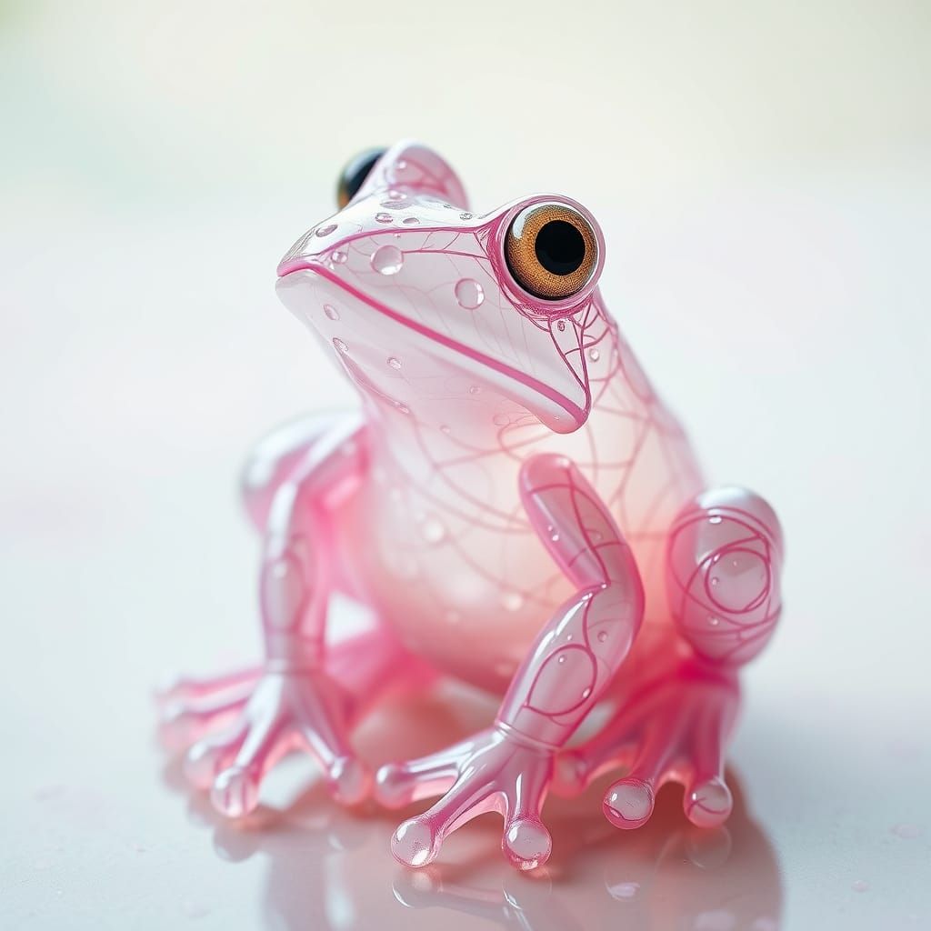 Soap Bubble Frog Figurine Dreamlike Artwork