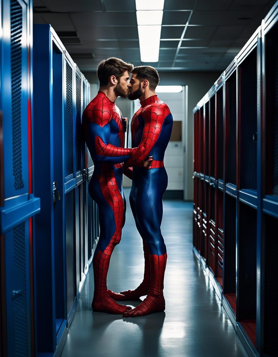Spiderman Buddies Share Affectionate Moment