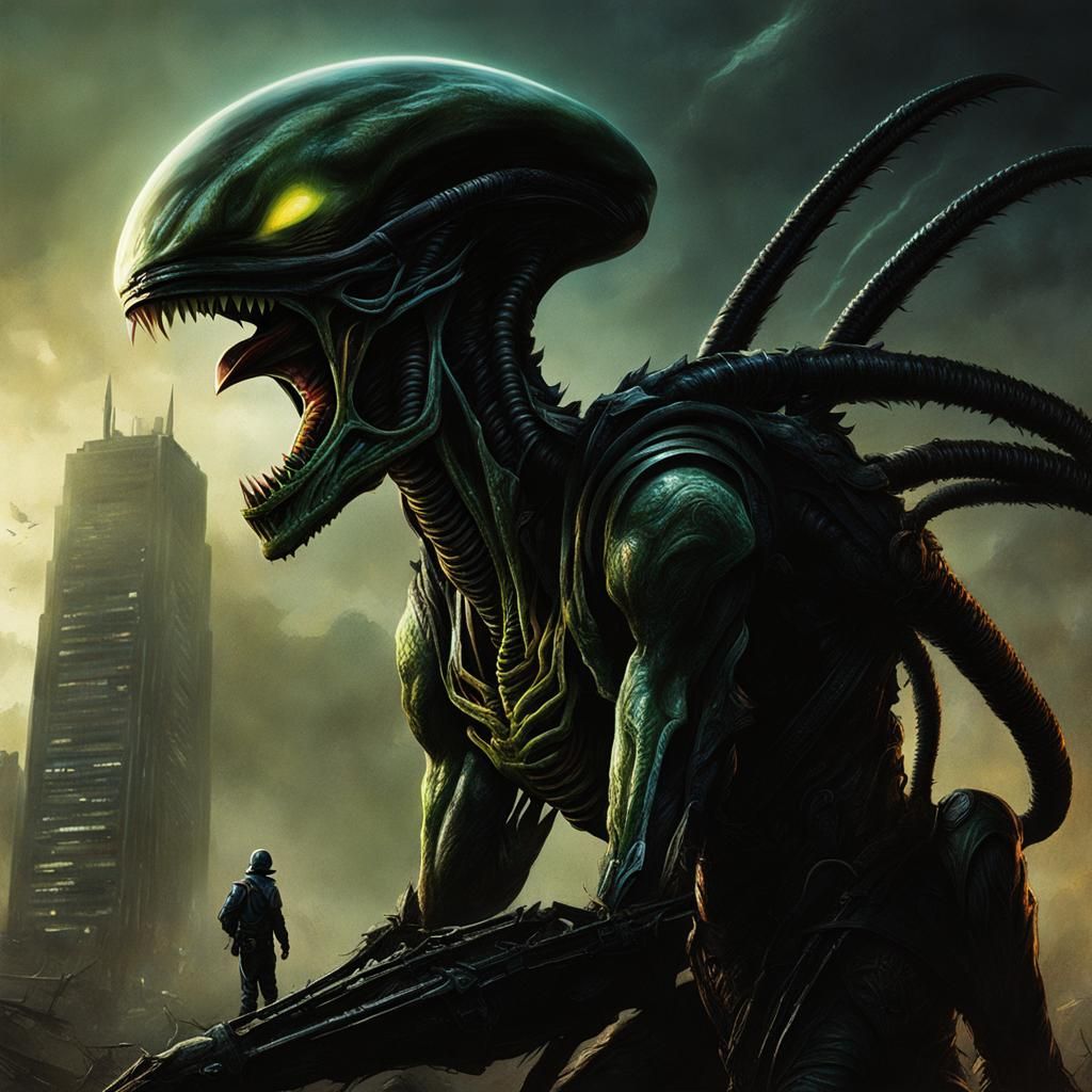 Sinister Alien Arrival on Earth in Dark Style