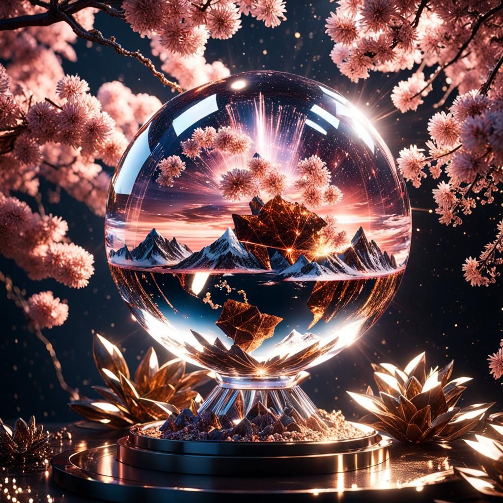 Epic Crystal Earth Sphere with Chiaroscuro Lighting