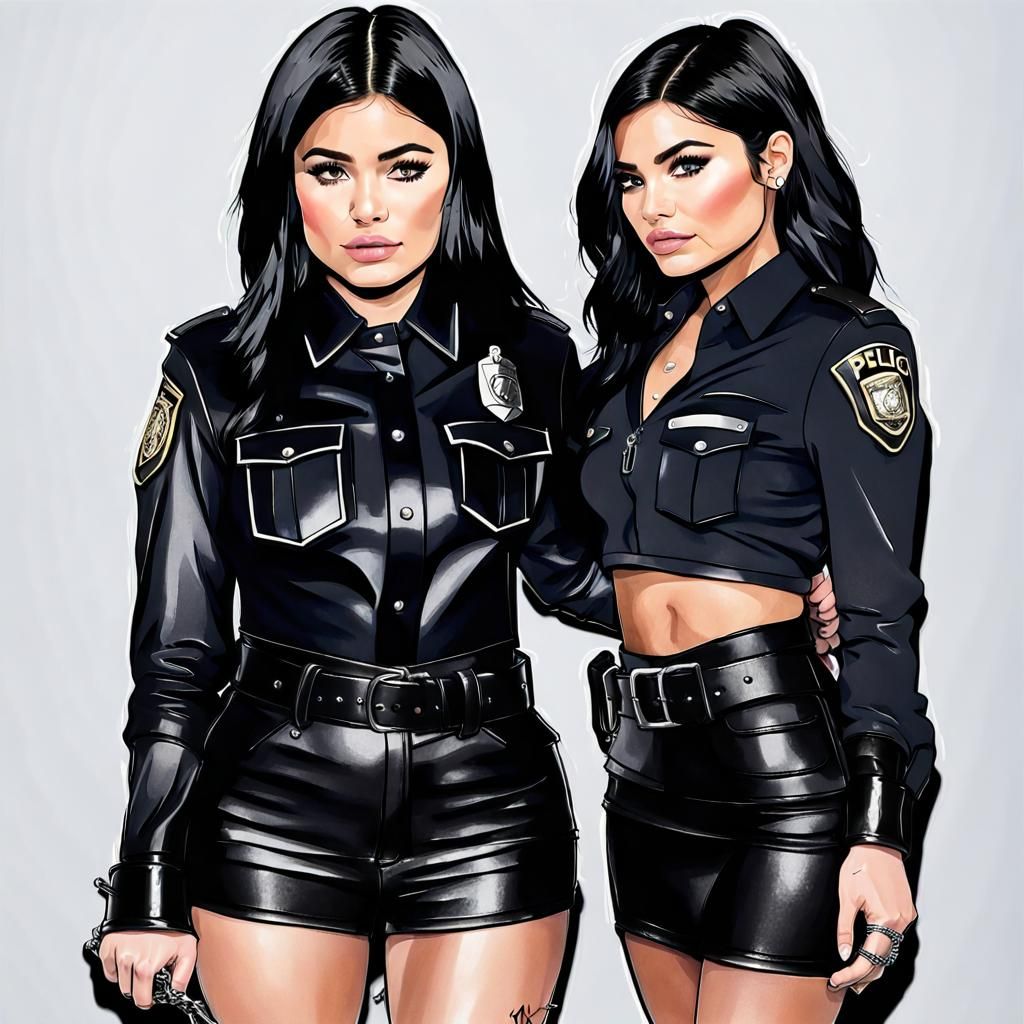 Leather Police Uniforms and Handcuffs
