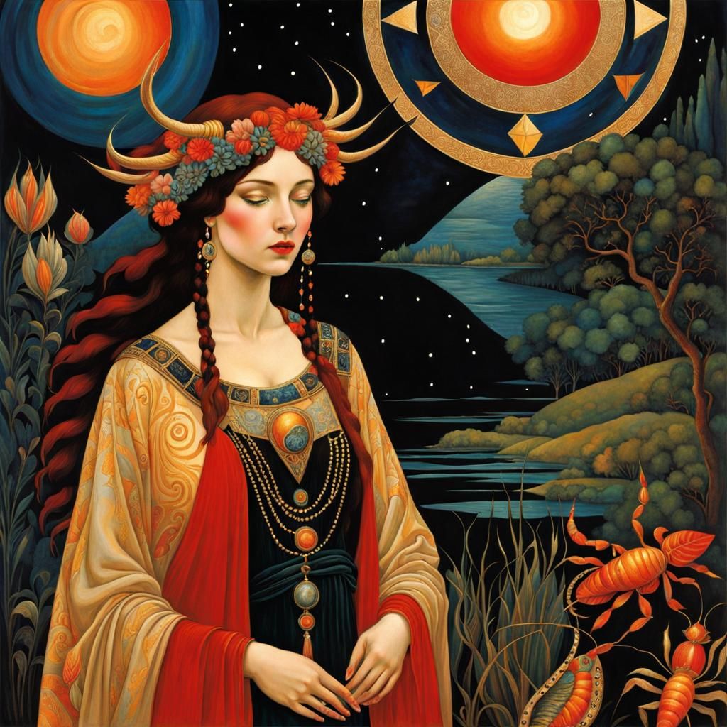 Scorpio Rising Goddess: A Psychedelic Bohemian Fantasy