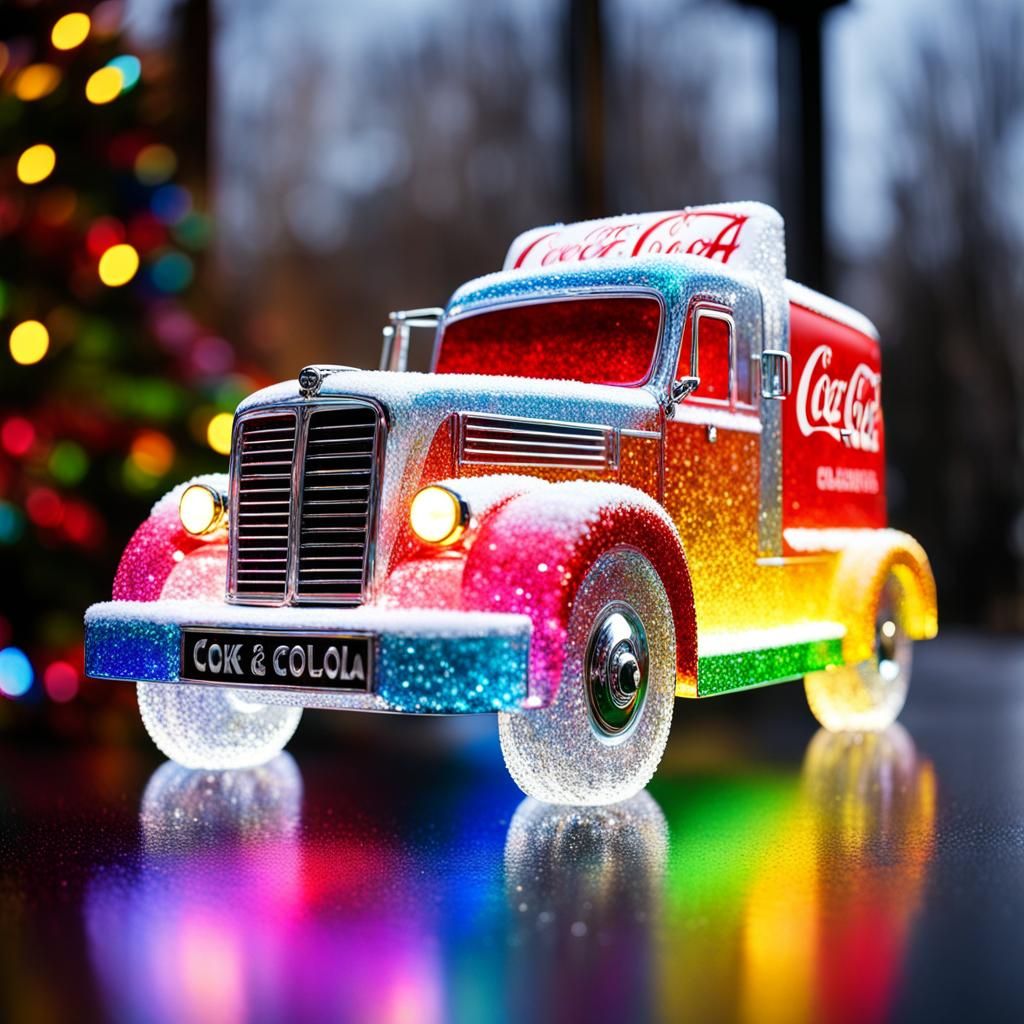 Crystal Coca-Cola Lorry Christmas Scene