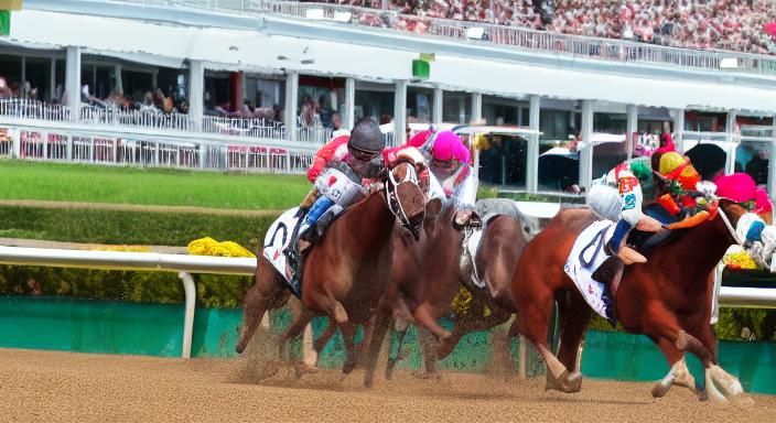 Exciting Horse Race on a Sunny Day