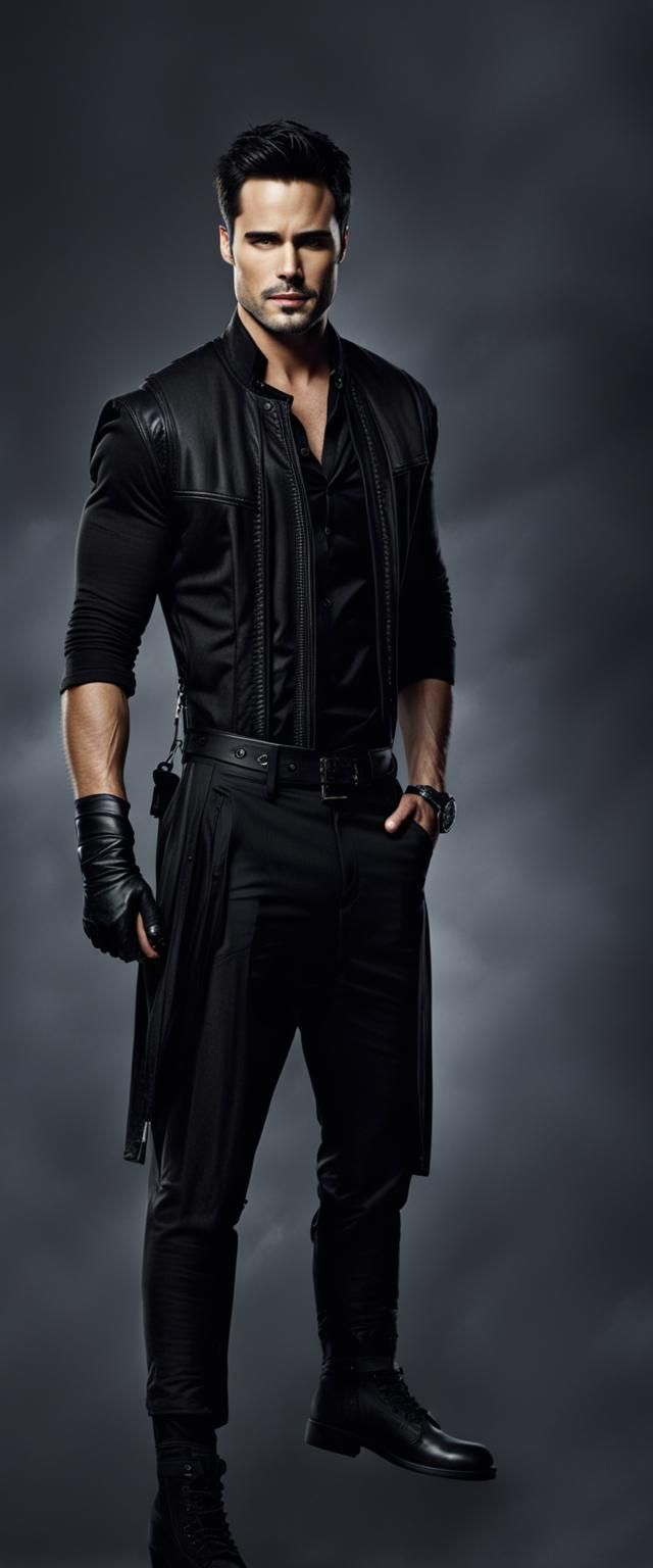 Sinister Vampire Portrait in Ultrarealistic Style