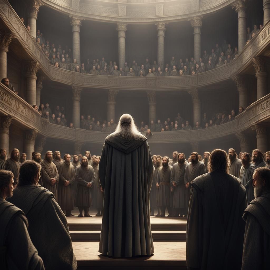 Detailed Digital Painting of a Nobleman in Royal Hall