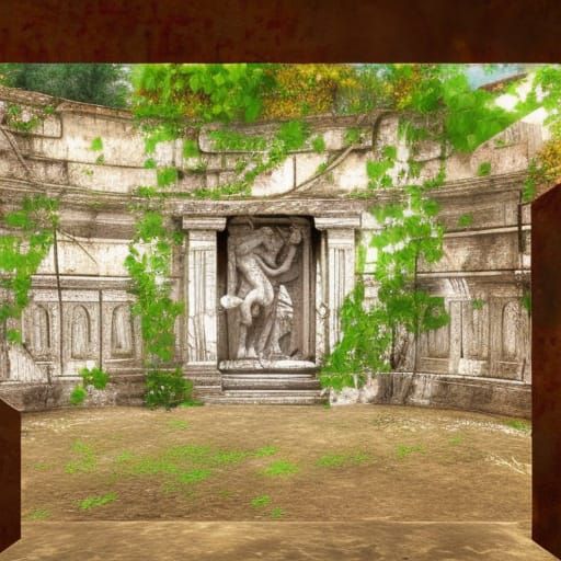 Temple of Pluto Ruins with Vines