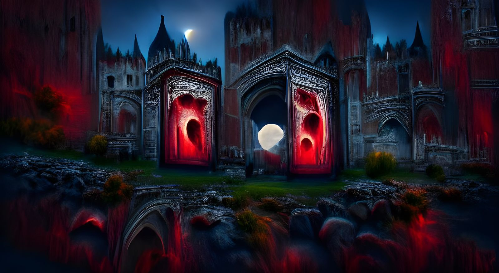 Crimson Gothic Portal at Dracula's Castle
