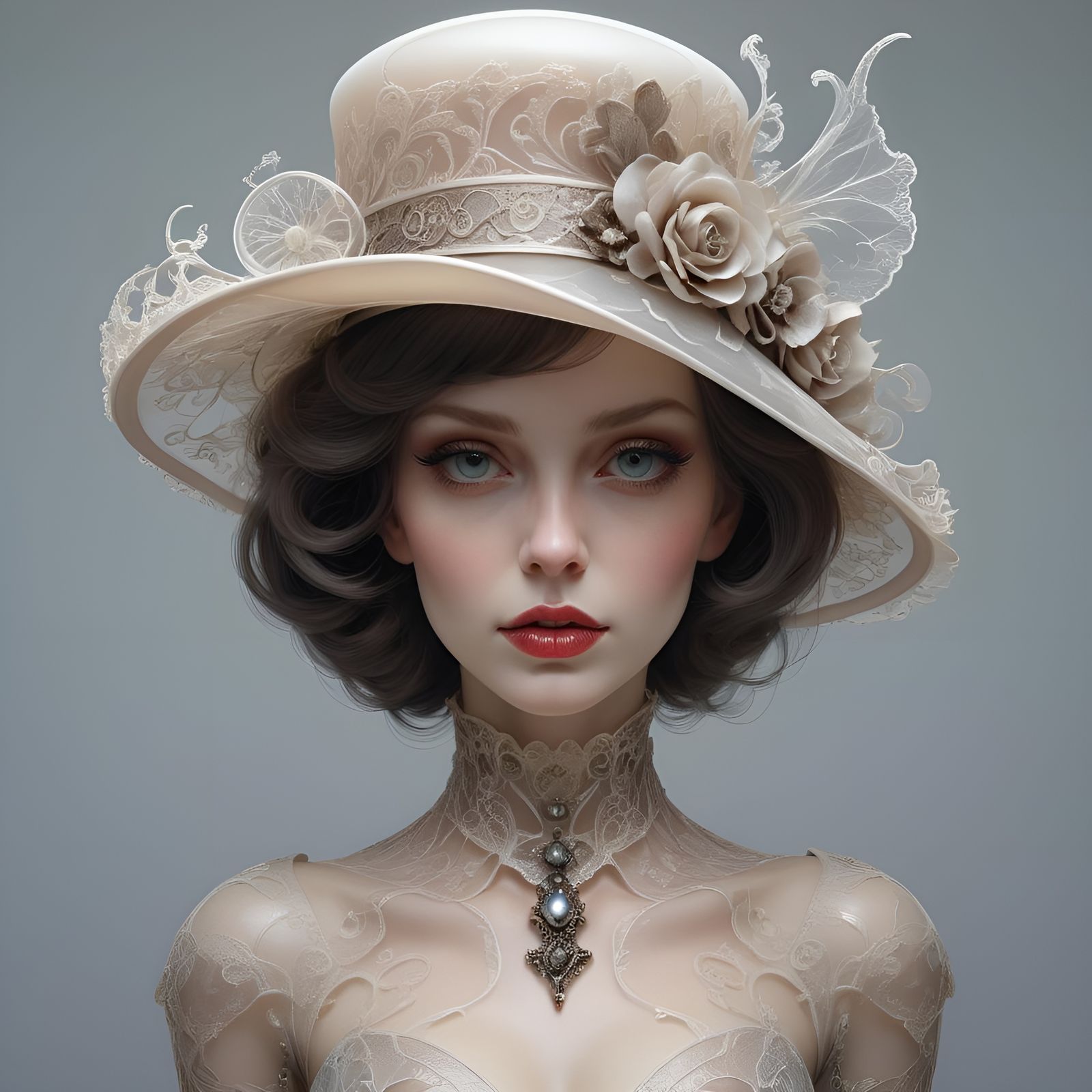 Ethereal Lady in Regency Hat