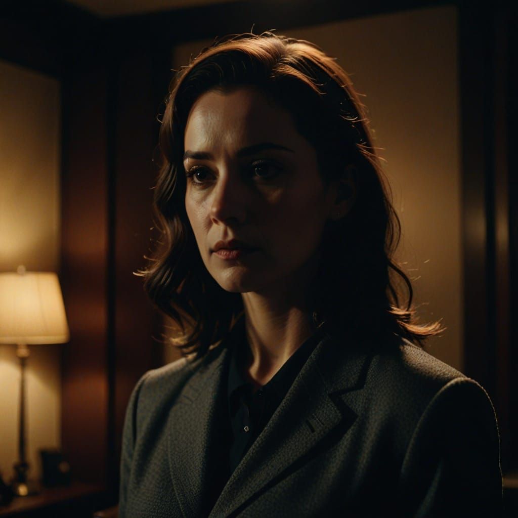 Elegant Lawyer in Film Noir Atmosphere