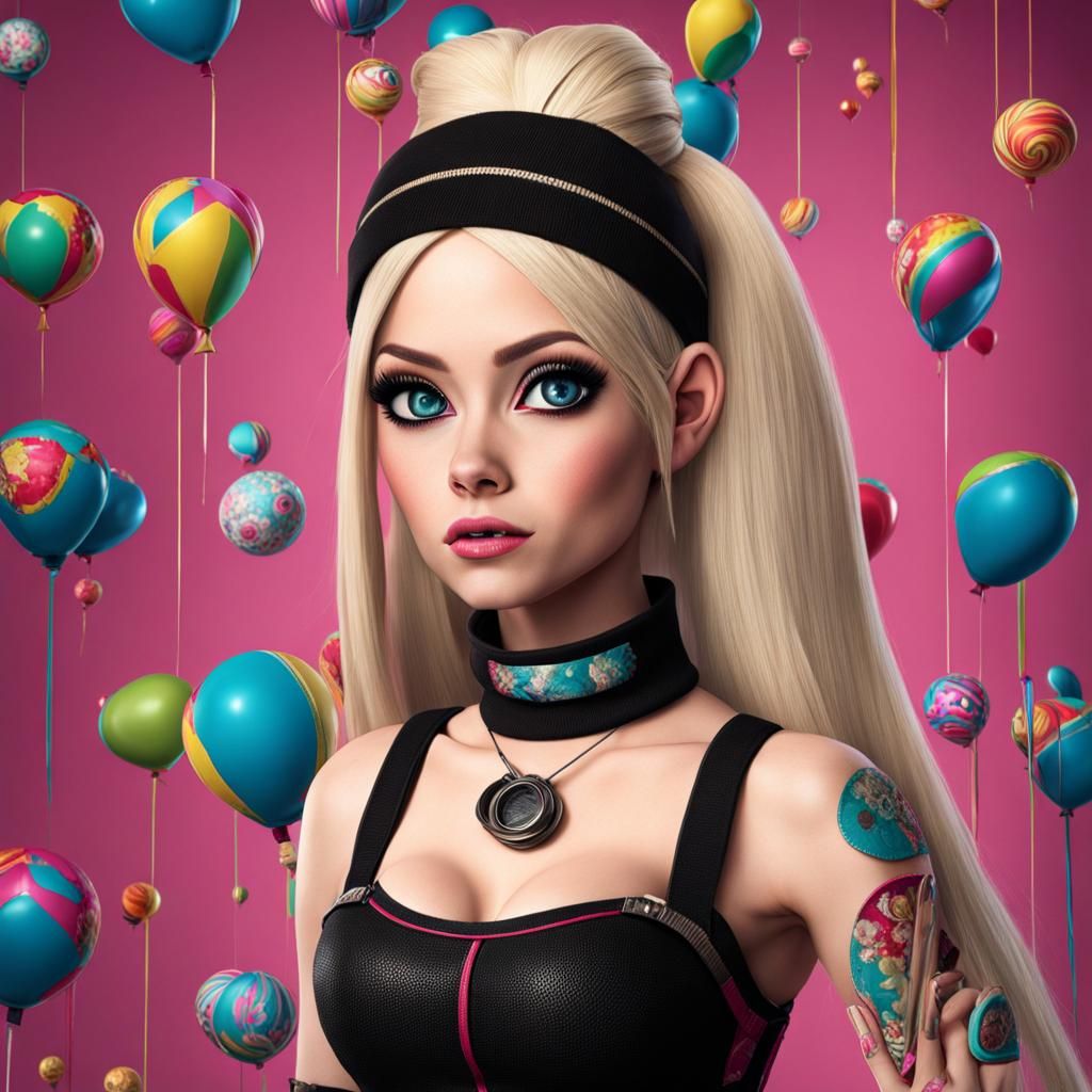 Hyperrealistic Avril Lavigne as Vanellope von Schweetz