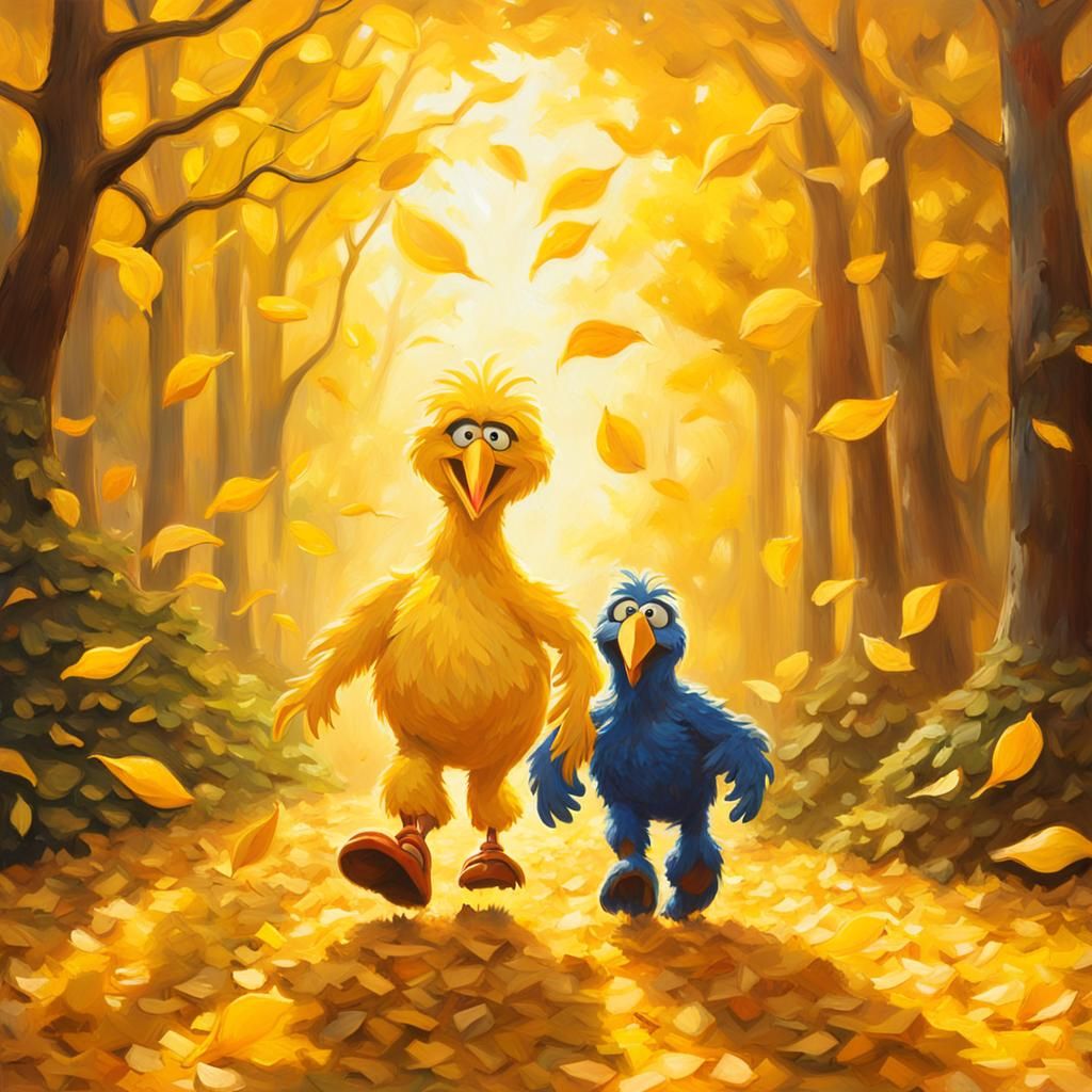 Happy Muppets Stroll Through Sunny Autumn Forest