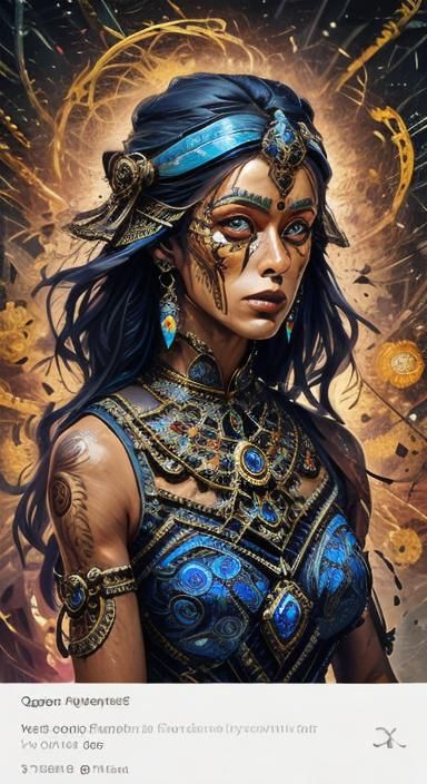 Hyperrealistic Portrait of Woman with Futuristic Jewellery