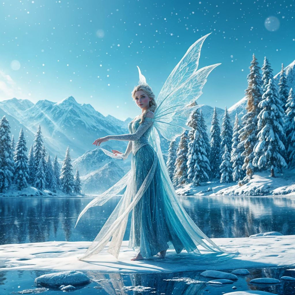 Ice Queen Fairy on Frozen Lake