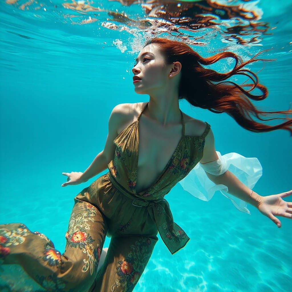 Underwater Fashion in Painterly Photo Fantasy