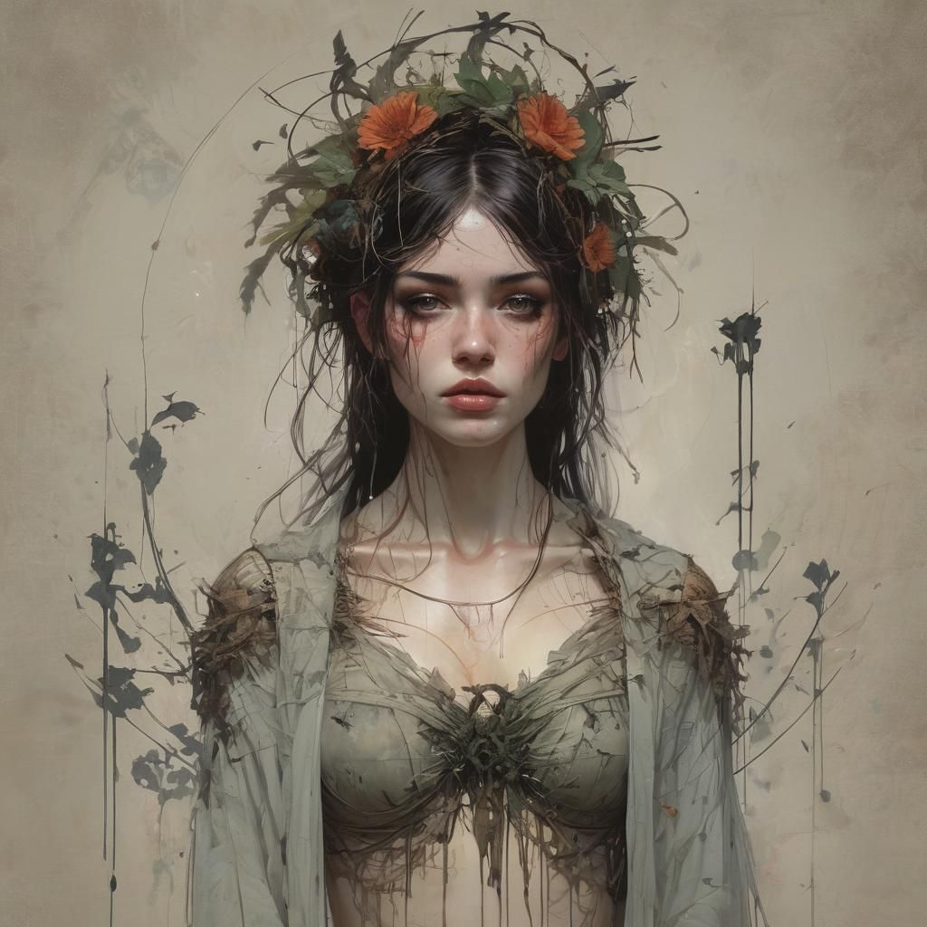 Grimdark Portrait in Dark Fantasy Style