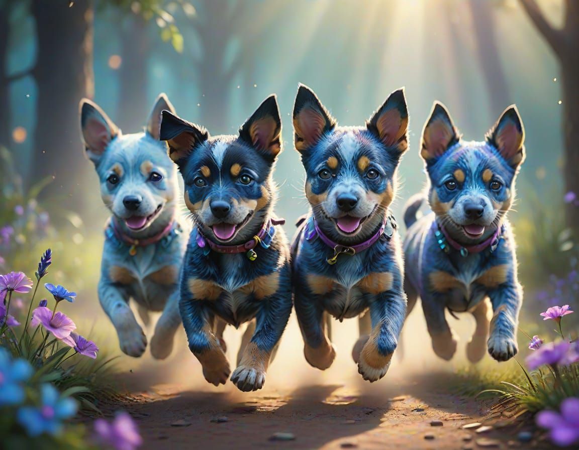 Joyful Blue Heelers