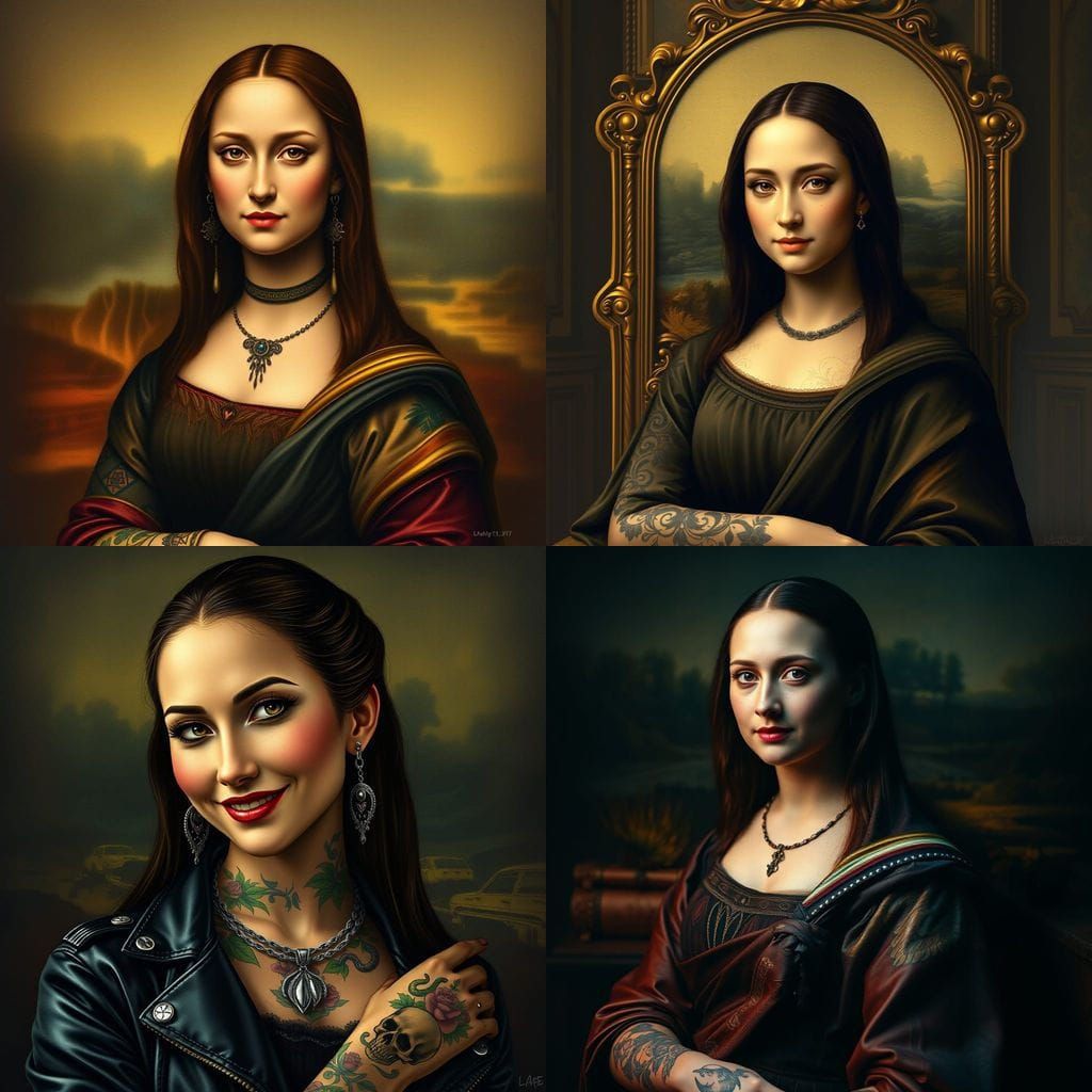 Mona Lisa with Edgy Body Art