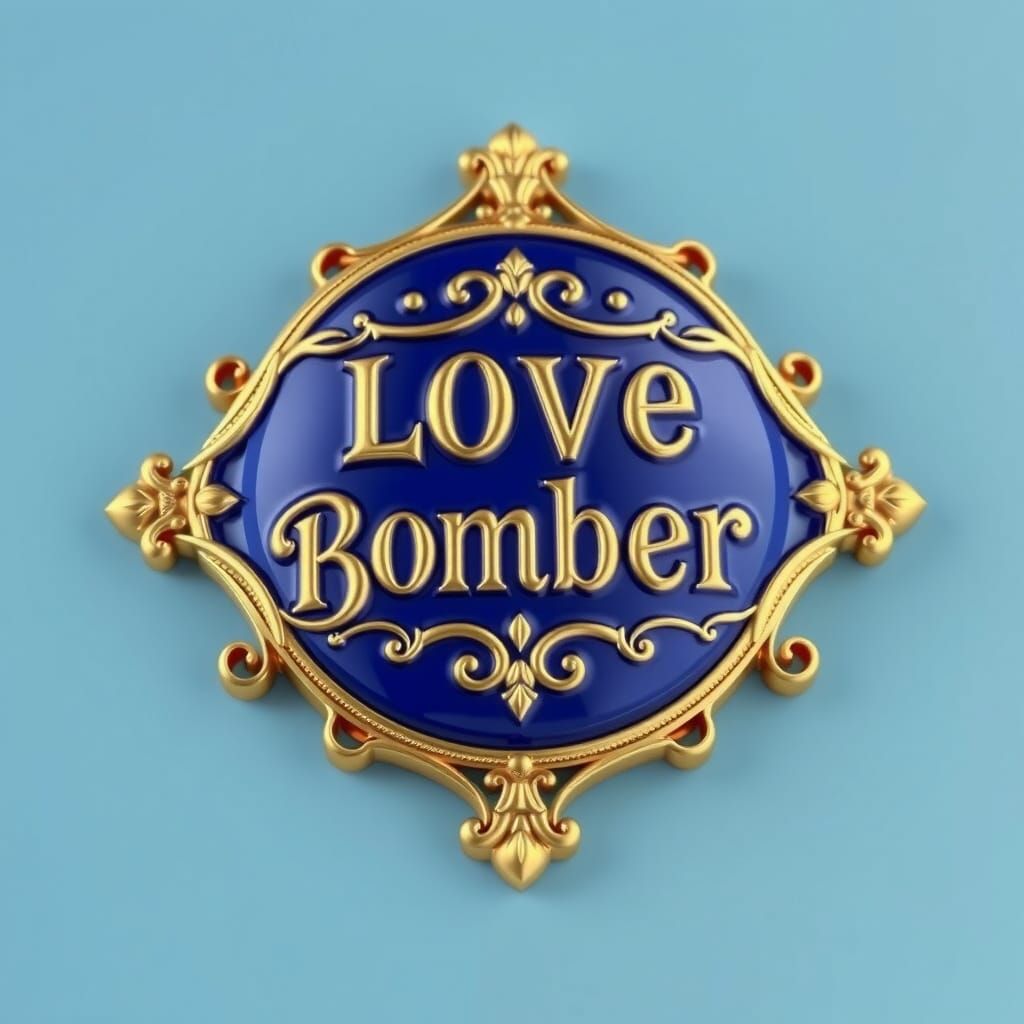A Love Bomber Badge Prussian Blue