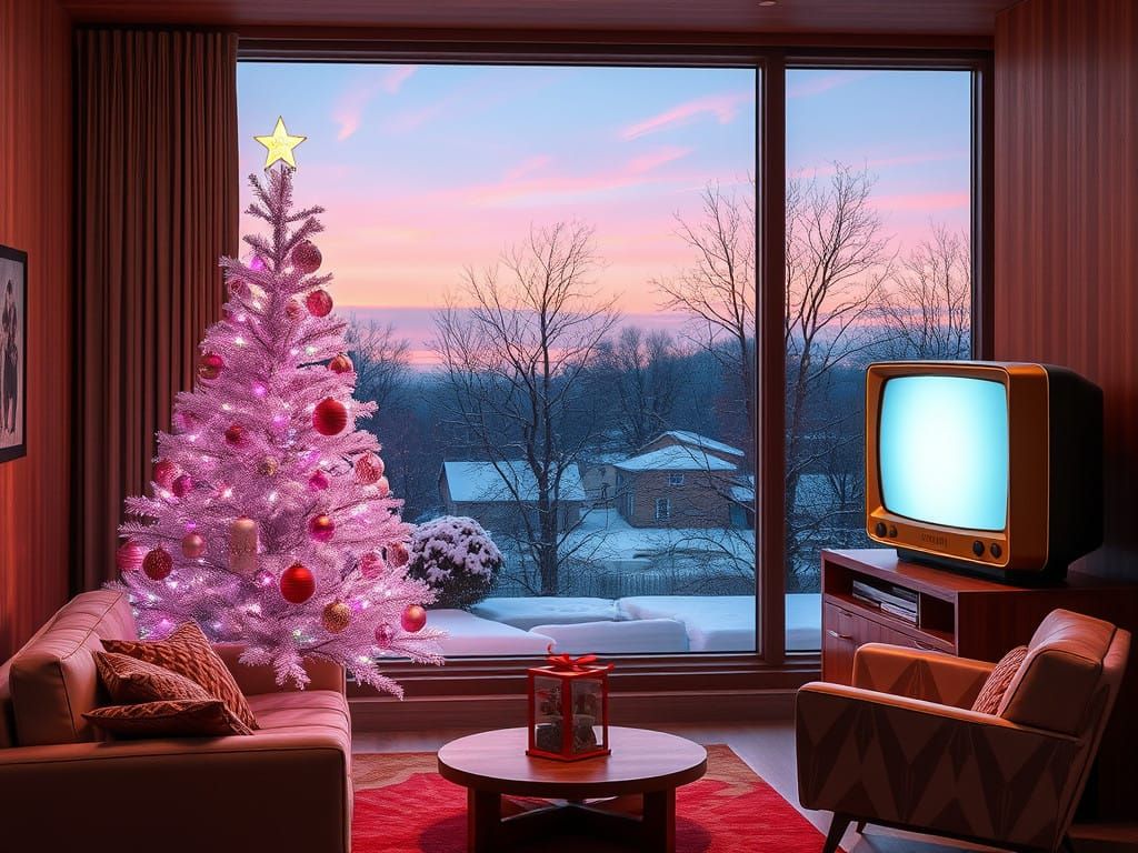 Retro Christmas Wonderland in Mid-Century Modern Style
