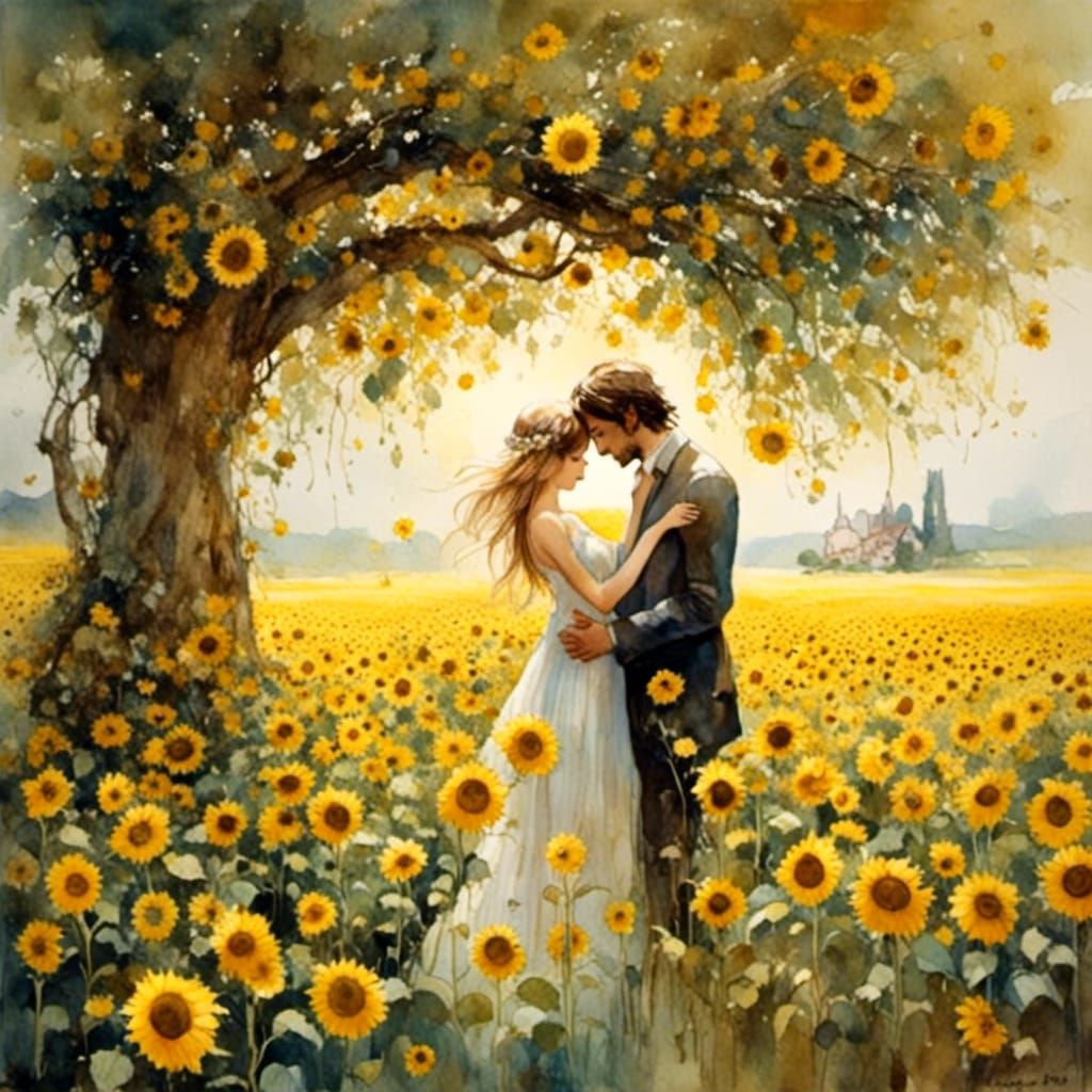 Sunflower of Eternal Love in Digital Art