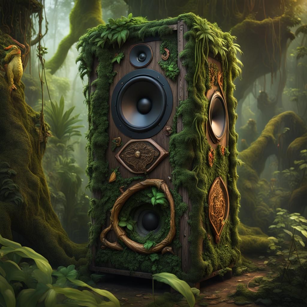 Fantastical Jungle Scene in Vibrant Colors