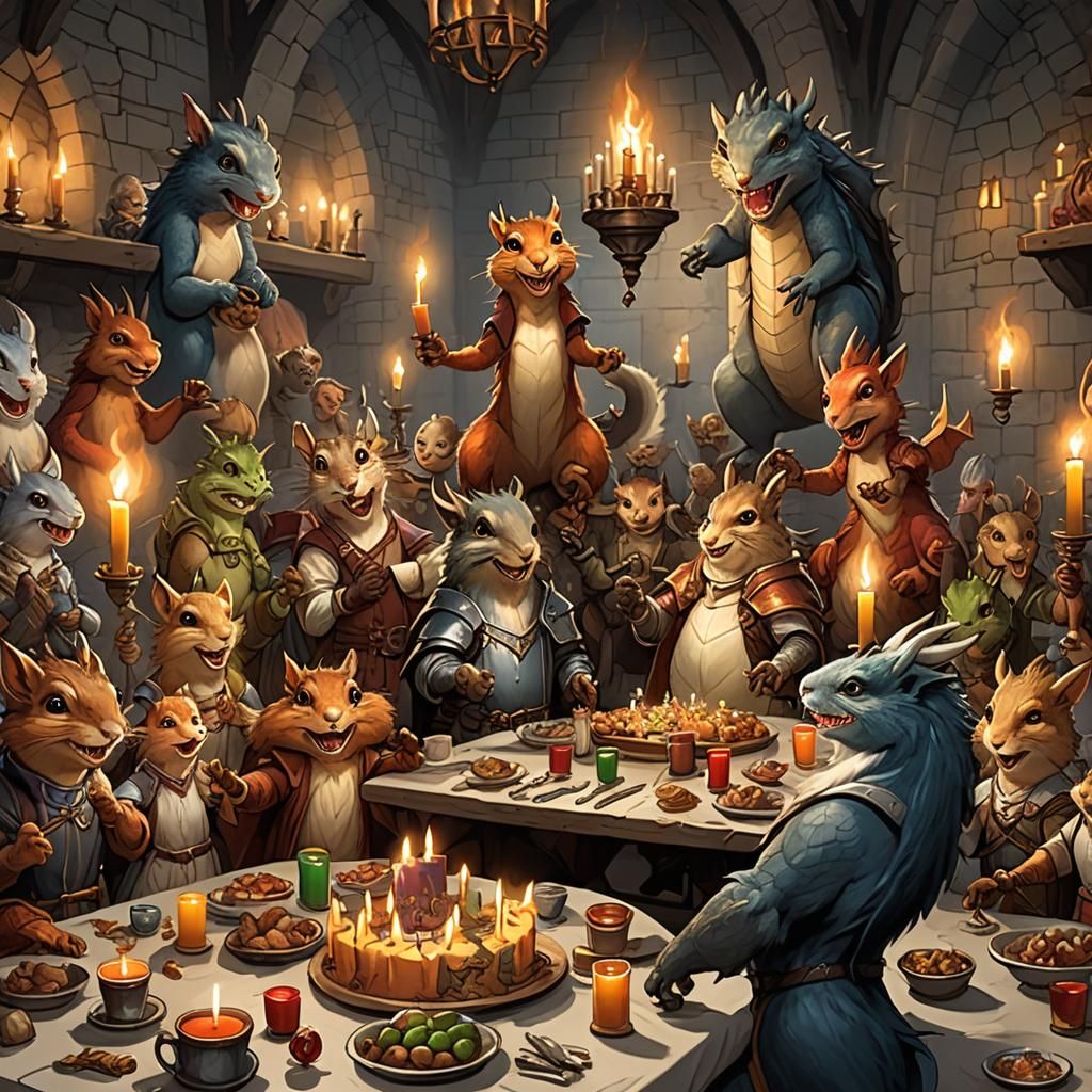 Squirrels and Dragons Celebrate at Castle Birthday