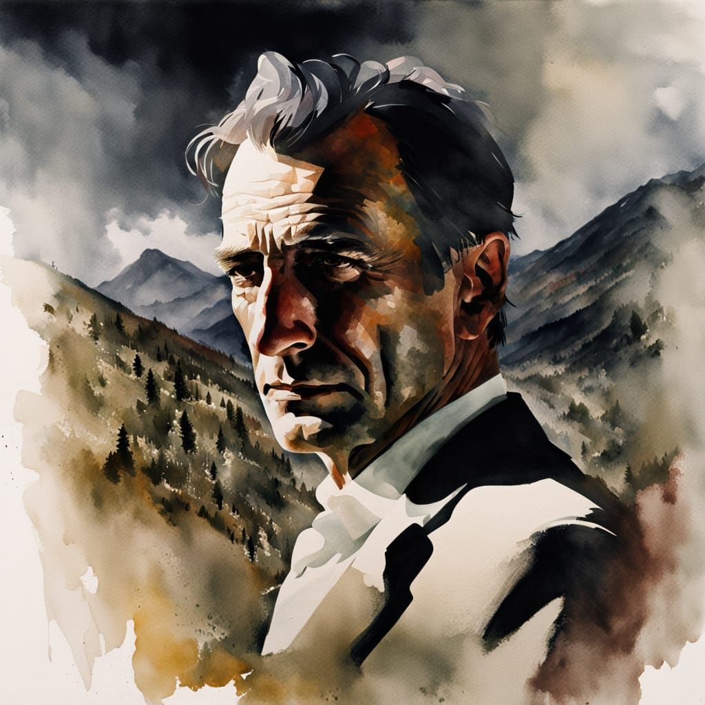 Gary Cooper in a Surreal Spanish Landscape