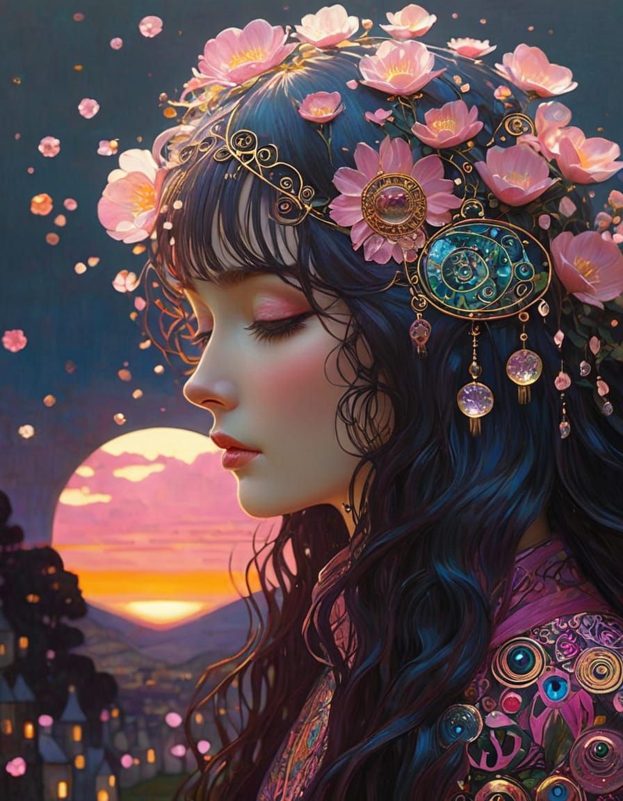 Vivid D&D Character in Ethereal Pink Hues