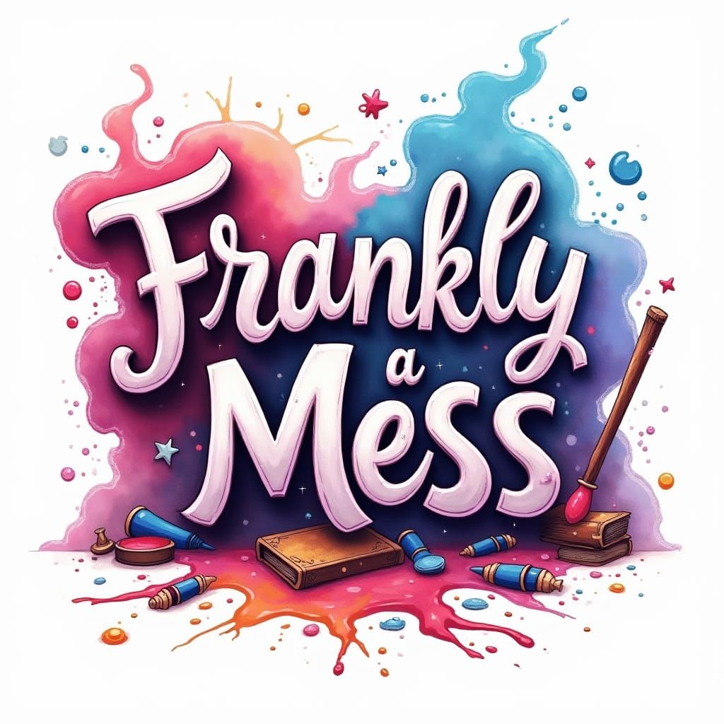 Whimsical Logo for 'Frankly a Mess' in Digital Art