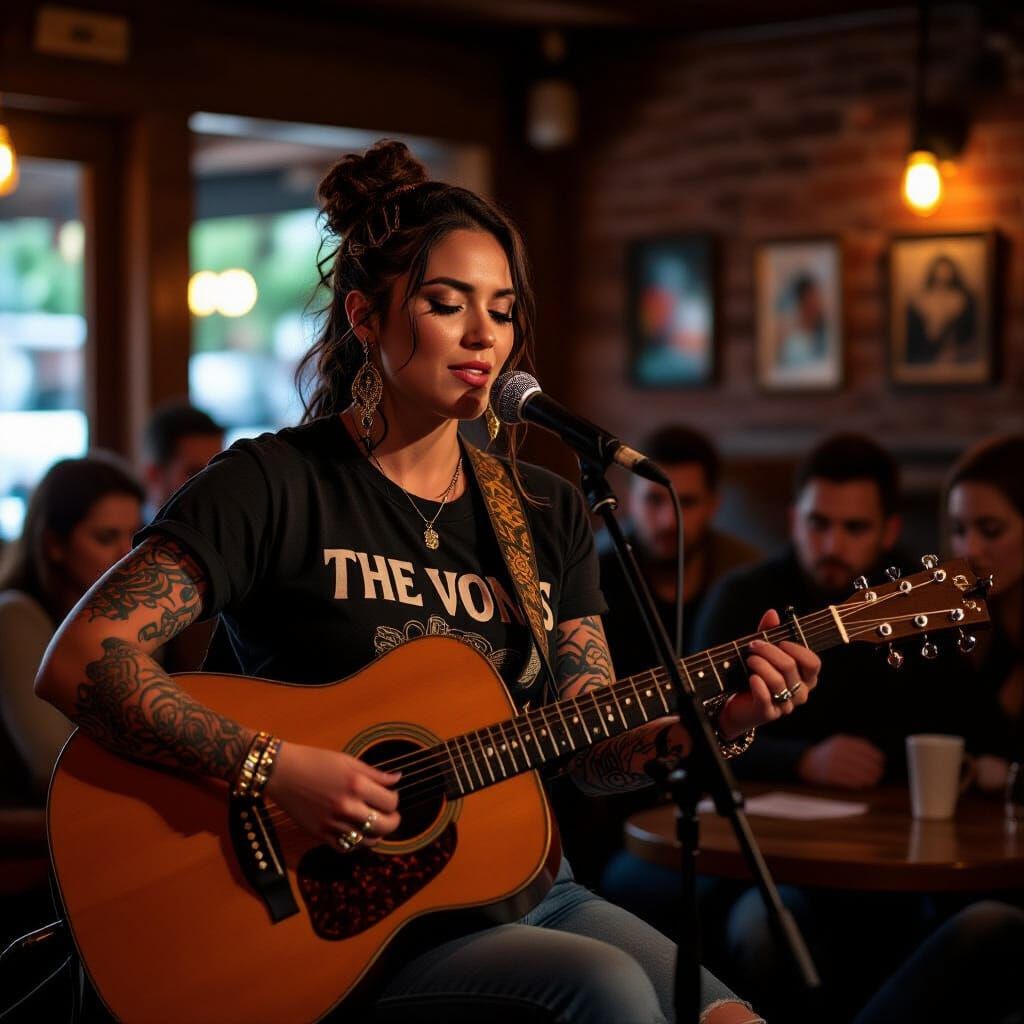 Punk Guitarist in Bridgeport Coffeehouse