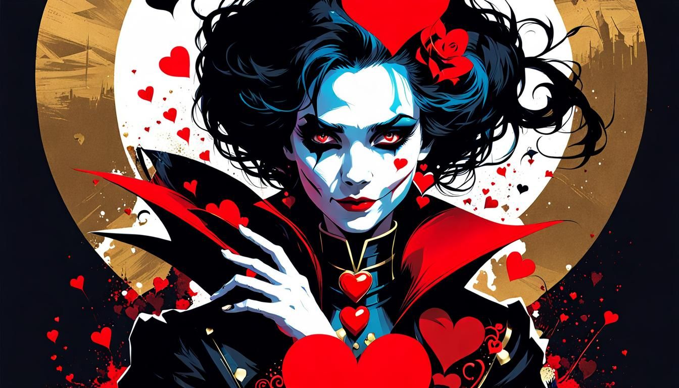 Queen of Hearts Dark Fantasy Illustration