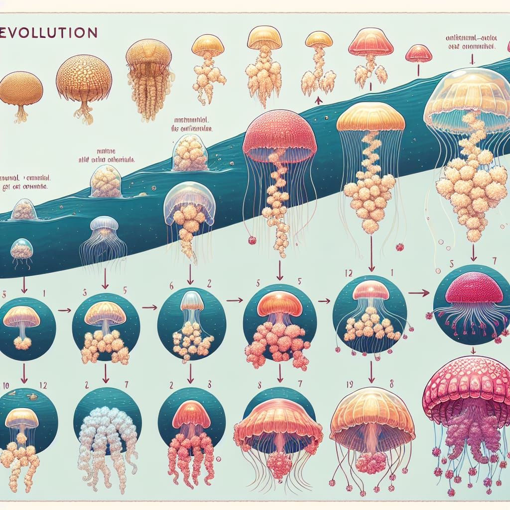 Jellyfish Evolution Diagram: From Single Cell to Modern Form