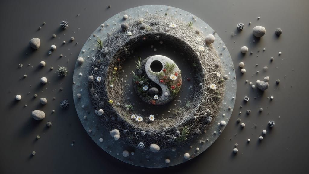 Surreal Yin Yang Symbol in 3D