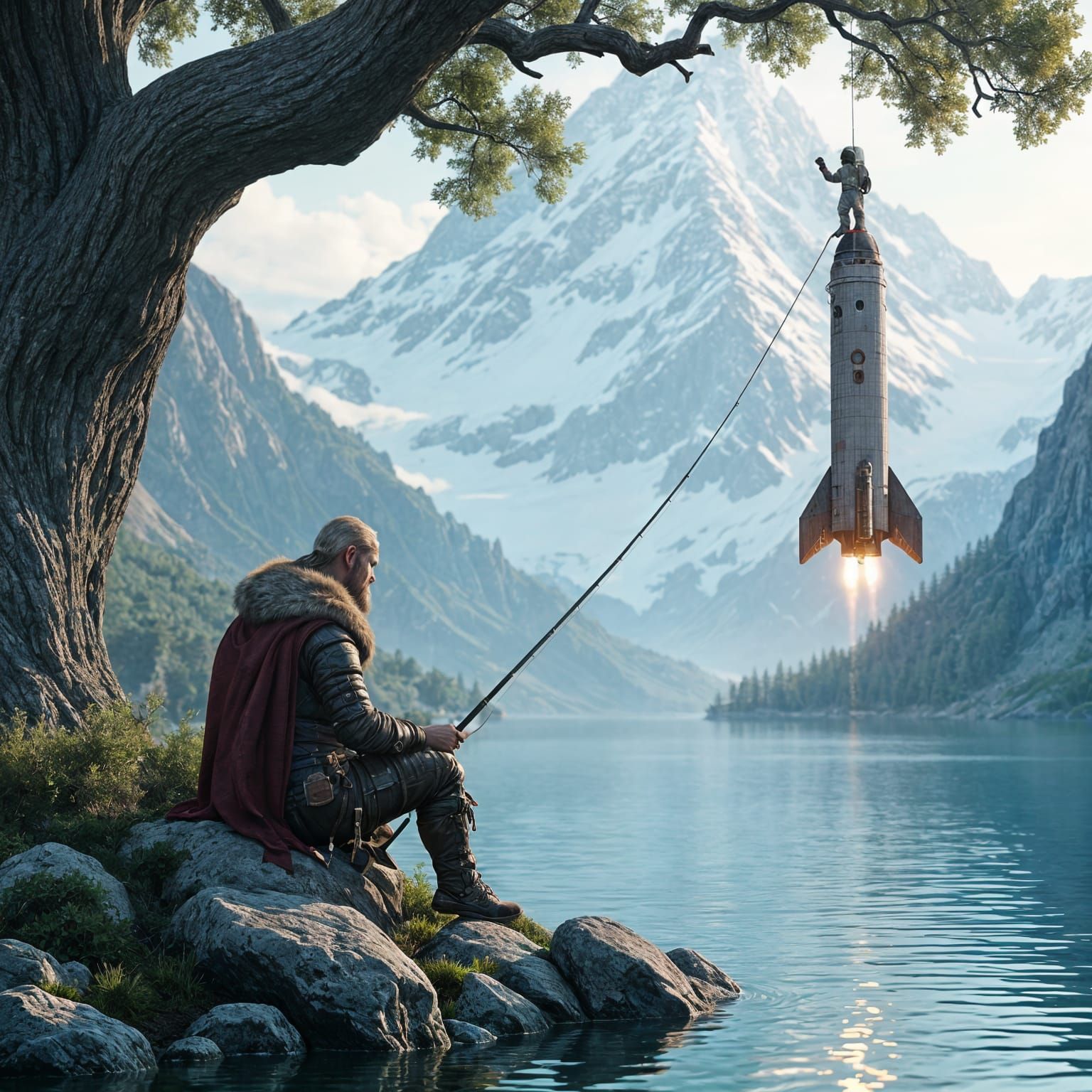 Viking Angler Catches a Rocket in Mountain Lake