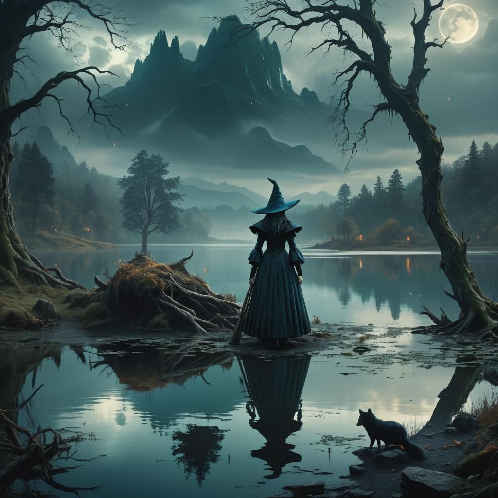 Water Witch on the Lake Edge: Digital Matte Painting