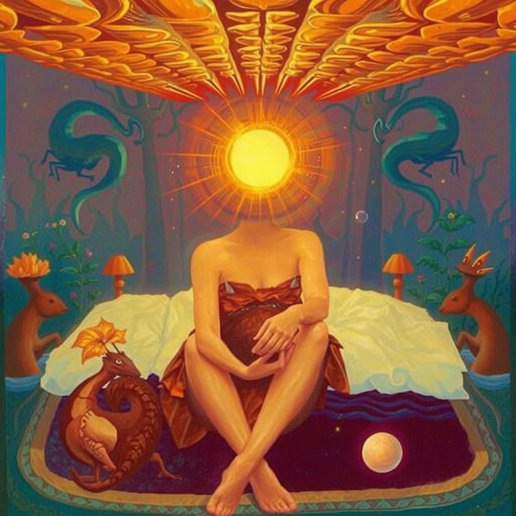 Mythical Creatures Awaken at Sunset: High-Resolution Collage