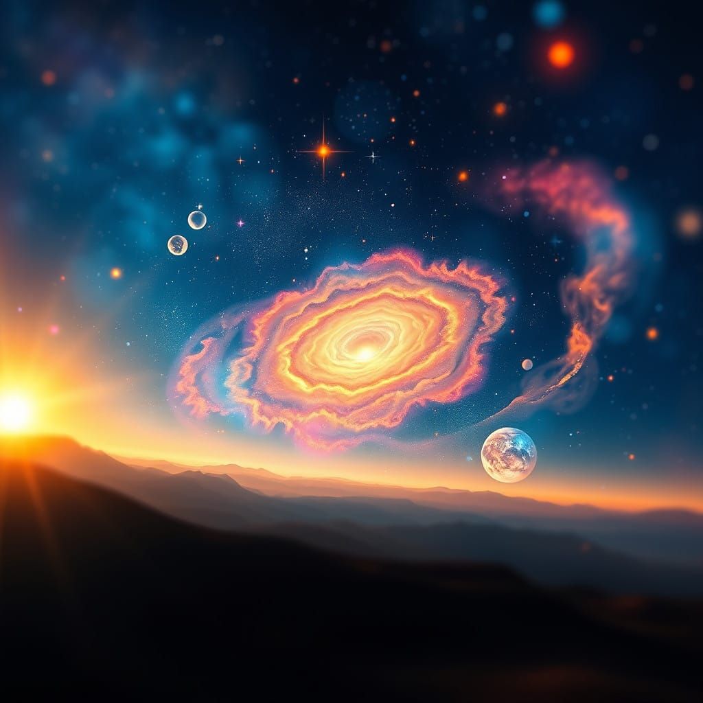 Vibrant Star System Landscapes with Ethereal Nebulae