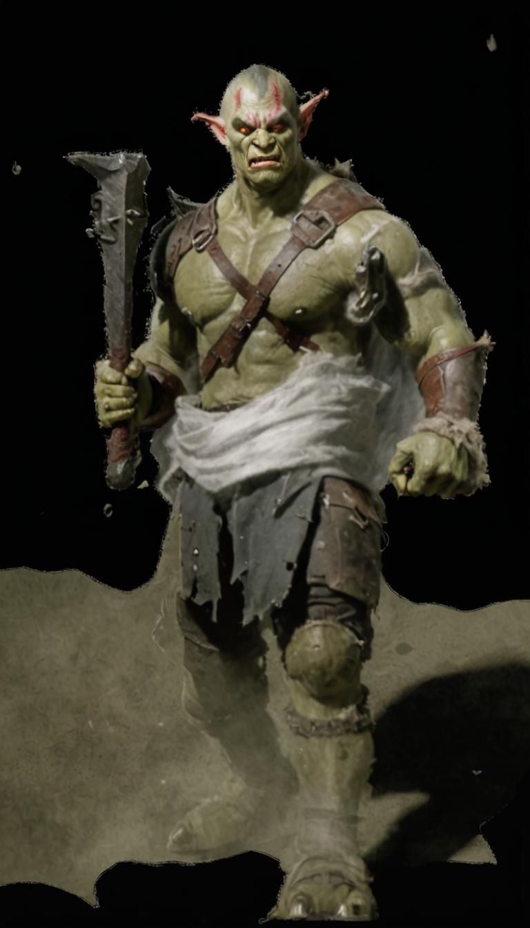 Orc Football Player in Stadium Fantasy Illustration