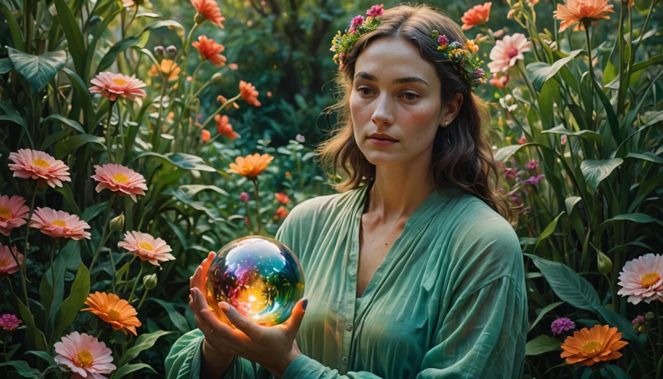 Kindness Radiates in Surrealist Orb Garden