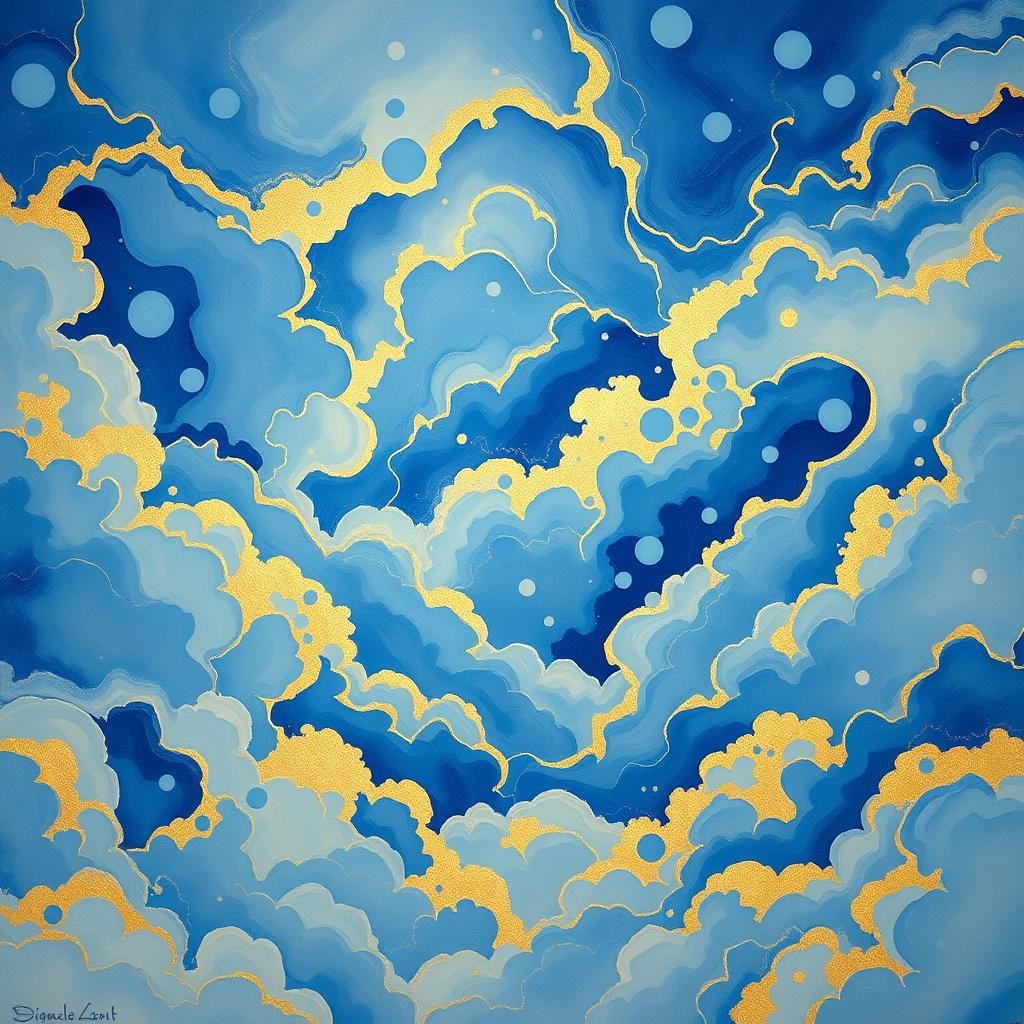 Ethereal Clouds in Gouache Painting Style