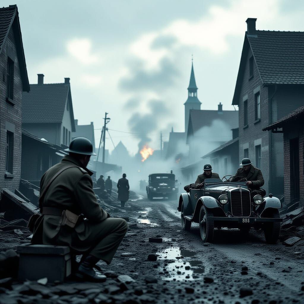 War-Torn Germany 1940: A Cinematic Film Still
