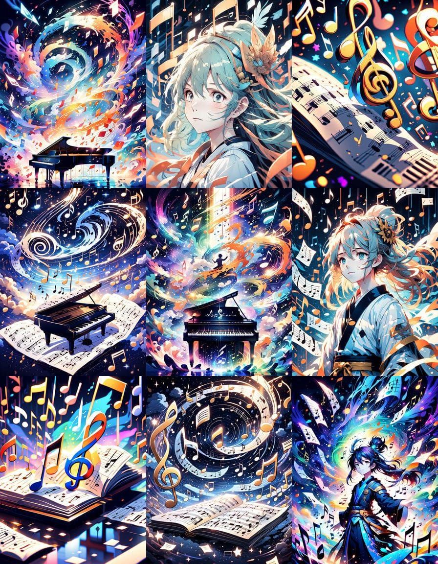 Anime Style Music Sheet Design