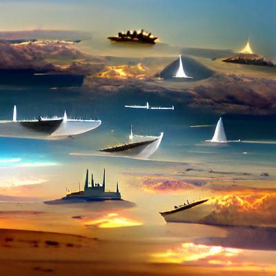 Futuristic Spaceship Armada on the Horizon