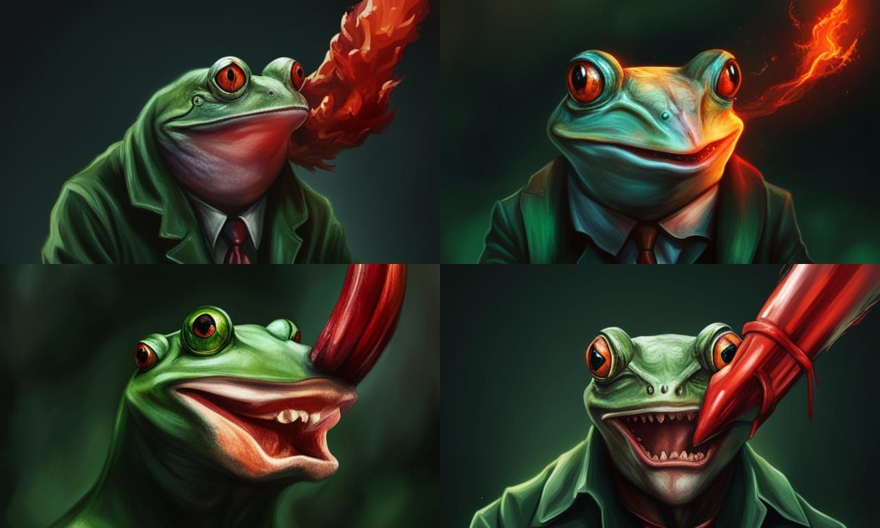 Mutated Frog Gangster Portrait: Fantasy Digital Art