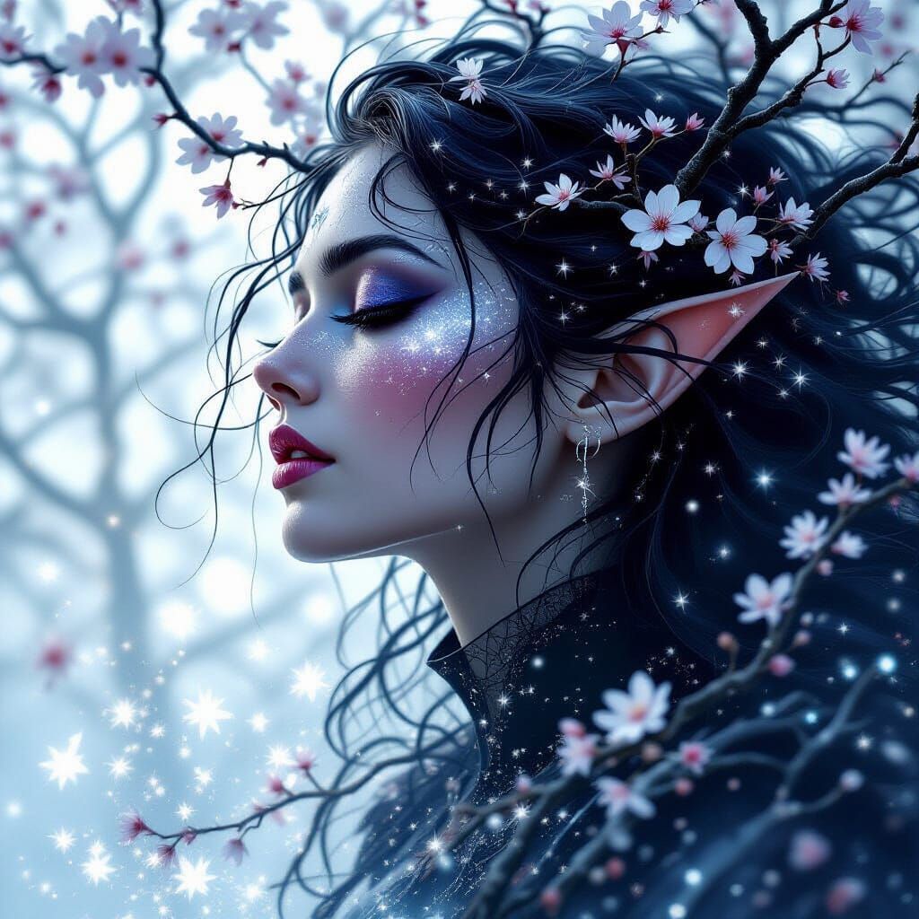 Tiefling Dissolving into Mist in Comic Style