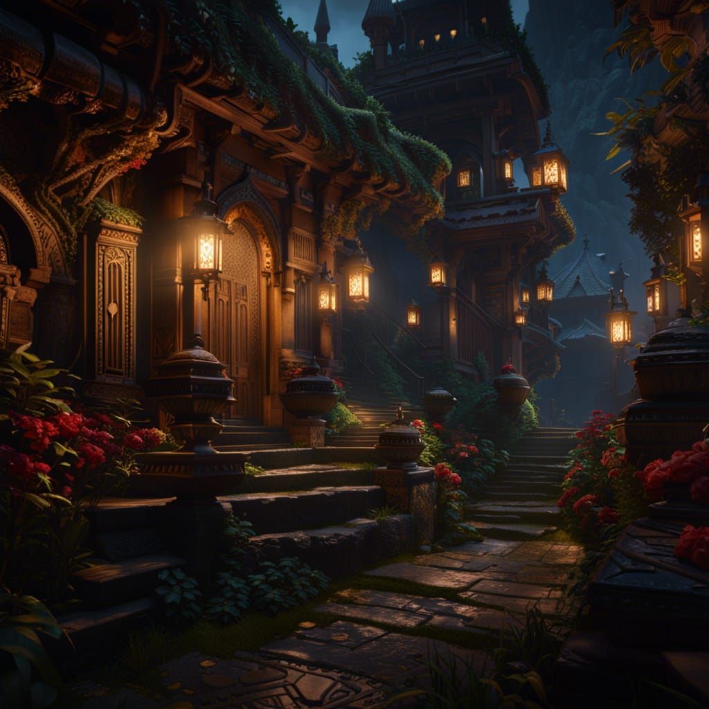 Dark Fantasy House in Hyperdetailed 8k Resolution