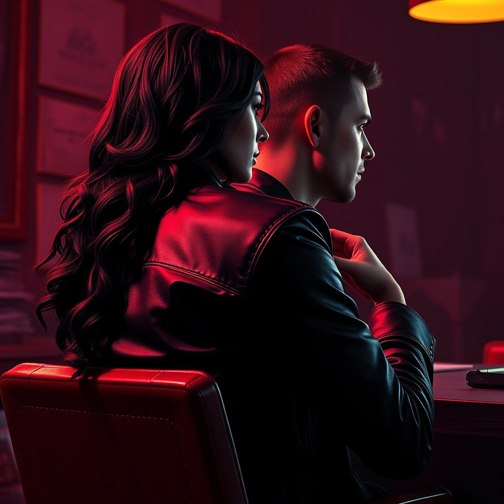 Sci-Fi Noir: Woman in Leather Jacket