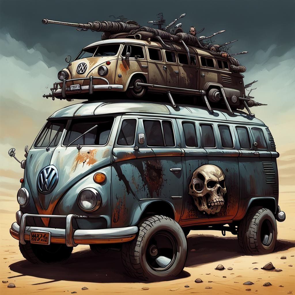Mad Max Volkswagen Minibus by Greg Rutkowski